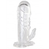 Прозрачная гелевая насадка с клиторальным отростком - 13 см. - Toyfa Basic - в Костроме купить с доставкой