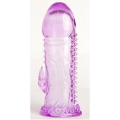 Фиолетовая гелевая насадка с шипами - 13 см. - Toyfa Basic - в Костроме купить с доставкой