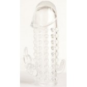 Гелевая прозрачная насадка с 2 отростками - 13 см. - Toyfa Basic - в Костроме купить с доставкой