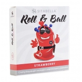 Стимулирующий презерватив-насадка Roll   Ball Strawberry - Sitabella - купить с доставкой в Костроме