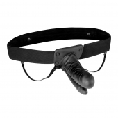 Полый страпон с двумя отростками и вибрацией Unisex Vibrating Hollow Strap-On Double Penetrating Dildo - 17,8 см. - Lux Fetish - купить с доставкой в Костроме