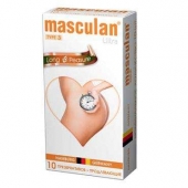 Розовые презервативы Masculan Ultra Long Pleasure с колечками, пупырышками и продлевающим эффектом - 10 шт. - Masculan - купить с доставкой в Костроме