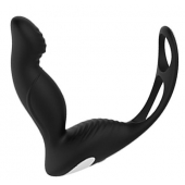 Черный вибромассажер простаты P-PLEASER W ERECTION ENHANCE - Dream Toys - в Костроме купить с доставкой