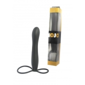 Черная насадка на пенис для двойной стимуляции Mojo BlackJack - 15 см. - Seven Creations - в Костроме купить с доставкой