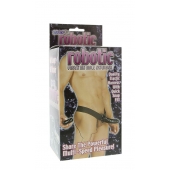 Мужской фаллопротез с вибрацией ROBOTIC MALE STRAP-ON BLACK - 17 см. - Seven Creations - купить с доставкой в Костроме