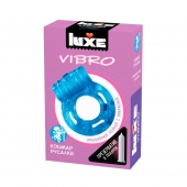 Голубое эрекционное виброкольцо Luxe VIBRO  Кошмар русалки  + презерватив - Luxe - в Костроме купить с доставкой