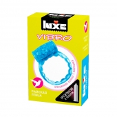 Голубое эрекционное виброкольцо Luxe VIBRO  Райская птица  + презерватив - Luxe - в Костроме купить с доставкой