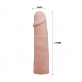 Закрытая телесная насадка-фаллос - 17 см. - Sex Expert - в Костроме купить с доставкой