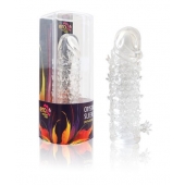 Закрытая прозрачная рельефная насадка Crystal sleeve - 13 см. - Erowoman-Eroman - в Костроме купить с доставкой
