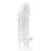 Закрытая прозрачная рельефная насадка Crystal sleeve - 13 см. - Erowoman-Eroman - в Костроме купить с доставкой