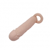 Насадка на пенис с кольцом для мошонки - 16 см. - Sex Expert - в Костроме купить с доставкой