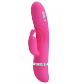 Розовый вибратор Ingram с электростимуляцией - 19,2 см. - Baile - купить с доставкой в Костроме
