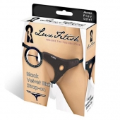 Черные плюшевые трусики для страпона - Lux Fetish - купить с доставкой в Костроме