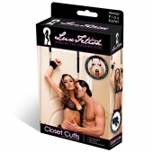 Черные фиксаторы с креплением к двери - Lux Fetish - купить с доставкой в Костроме