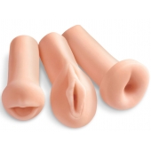 Комплект из 3 мастурбаторов All 3 Holes: вагина, анус, ротик - Pipedream - в Костроме купить с доставкой