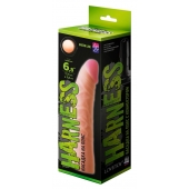 Телесная изогнутая насадка на Harness с коннектором GREEN LINE - 18 см. - LOVETOY (А-Полимер) - купить с доставкой в Костроме