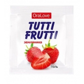 Пробник гель-смазки Tutti-frutti с земляничным вкусом - 4 гр. - Биоритм - купить с доставкой в Костроме