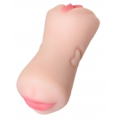 Телесный двусторонний мастурбатор Pretty Mouth - ротик и вагина - ToyFa - в Костроме купить с доставкой