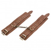 Коричневые кожаные наручники Maya - Rebelts - купить с доставкой в Костроме