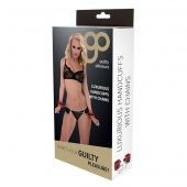 Красно-чёрные наручники на металлической цепочке - Blush Novelties - купить с доставкой в Костроме