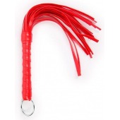 Красная плеть с рукоятью в оплетке - 28 см. - Notabu - купить с доставкой в Костроме