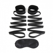 Чёрные манжеты для фиксации на кровати Bondage Bed Strap - Lux Fetish - купить с доставкой в Костроме