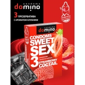 Презервативы для орального секса DOMINO Sweet Sex с ароматом клубничного коктейля  - 3 шт. - Domino - купить с доставкой в Костроме
