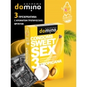 Презервативы для орального секса DOMINO Sweet Sex с ароматом тропических фруктов - 3 шт. - Domino - купить с доставкой в Костроме