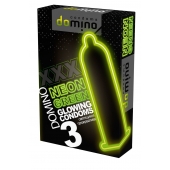 Презервативы DOMINO Neon Green со светящимся в темноте кончиком - 3 шт. - Domino - купить с доставкой в Костроме