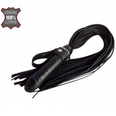 Черная плеть  Ковбой  с ручкой-фаллосом - 55 см. - Sitabella - купить с доставкой в Костроме