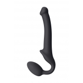 Черный безремневой страпон Silicone Bendable Strap-On S - Strap-on-me - купить с доставкой в Костроме