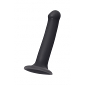 Черный фаллос на присоске Silicone Bendable Dildo M - 18 см. - Strap-on-me - купить с доставкой в Костроме