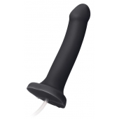 Черный фаллос с имитацией эякуляции Silicon Cum Dildo L - 19,6 см. - Strap-on-me - купить с доставкой в Костроме