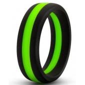 Черно-зеленое эрекционное кольцо Silicone Go Pro Cock Ring - Blush Novelties - в Костроме купить с доставкой