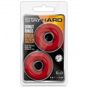 Набор из 2 красных эрекционных колец DONUT RINGS OVERSIZED - Blush Novelties - в Костроме купить с доставкой