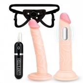 Регулируемые трусики с 2 насадками - 16 и 15 см. - Lux Fetish - купить с доставкой в Костроме