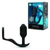 Черное эрекционное кольцо с анальным плагом Snug   Tug - b-Vibe - в Костроме купить с доставкой