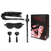 Эротический набор в черном цвете: маска, кляп, пэстисы, плётка - Notabu - купить с доставкой в Костроме