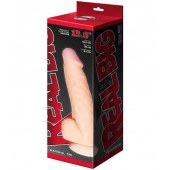 Телесный фаллоимитатор-супергигант с мошонкой на присоске - 34,5 см. - LOVETOY (А-Полимер)