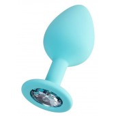 Мятная анальная втулка Brilliant с прозрачным кристаллом - 8 см. - ToyFa - купить с доставкой в Костроме