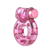 Розовое эрекционное кольцо с вибрацией Pink Bear - Baile - в Костроме купить с доставкой