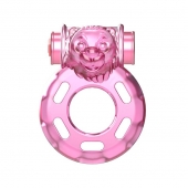 Розовое эрекционное кольцо с вибрацией Pink Bear - Baile - в Костроме купить с доставкой