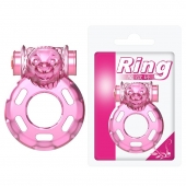 Розовое эрекционное виброкольцо Pink Bear - Baile - в Костроме купить с доставкой