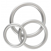 Набор из 3 эрекционных колец под металл Metallic Silicone Cock Ring Set - Orion - в Костроме купить с доставкой