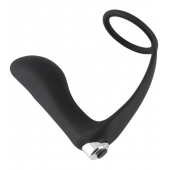 Черное эрекционное кольцо с анальной вибропробкой Vibrating Ring   Plug - Orion - в Костроме купить с доставкой
