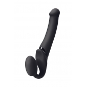 Черный безремневой вибрострапон Silicone Bendable Strap-On M - Strap-on-me - купить с доставкой в Костроме
