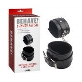 Черные оковы на ноги Obey Me Leather Ankle Cuffs - Chisa - купить с доставкой в Костроме