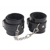 Черные оковы на ноги Obey Me Leather Ankle Cuffs - Chisa - купить с доставкой в Костроме