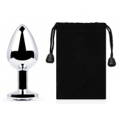 Серебристая анальная пробка с прозрачным стразом - 7,2 см. - Anal Jewelry Plug - купить с доставкой в Костроме