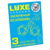 Презервативы  Заключенный из Алабамы  с ароматом банана - 3 шт. - Luxe - купить с доставкой в Костроме